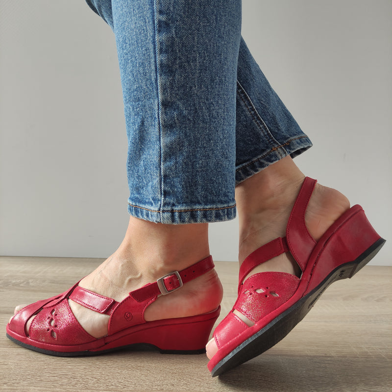 SANDALE CASUAL DAMA SUAVE 0264PT ROMA 05-N ROSII - imagine 3