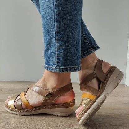 SANDALE CASUAL DAMA SUAVE 14518T MYKONOS H6-N MARO + COMB