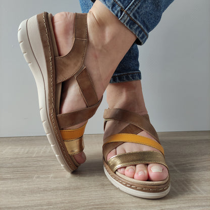 SANDALE CASUAL DAMA SUAVE 14518T MYKONOS H6-N MARO + COMB
