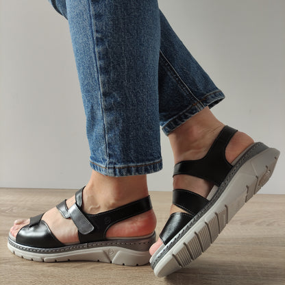 SANDALE CASUAL DAMA SUAVE 12522VT MOSTAR 01-N NEGRE