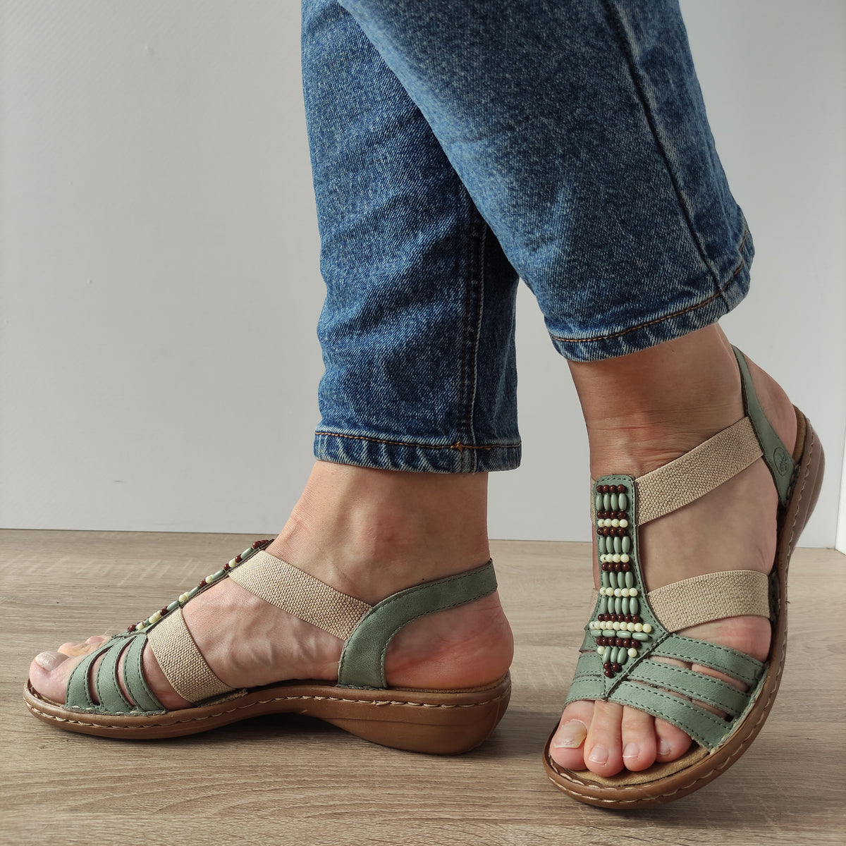 SANDALE CASUAL DAMA RIEKER 60851-52 VERNIL - imagine 3