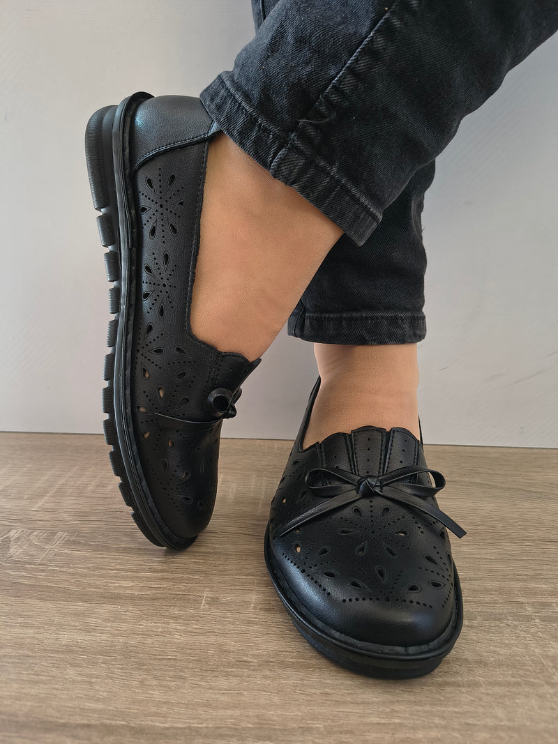 PANTOFI PERFORATI DAMA FORMAZIONE J0525 NEGRU - imagine 5