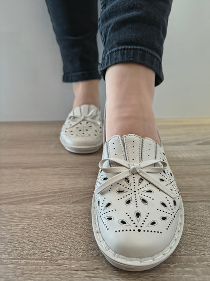 PANTOFI PERFORATI DAMA FORMAZIONE J0525 CREM