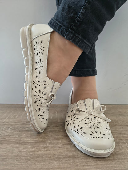 PANTOFI PERFORATI DAMA FORMAZIONE J0525 CREM
