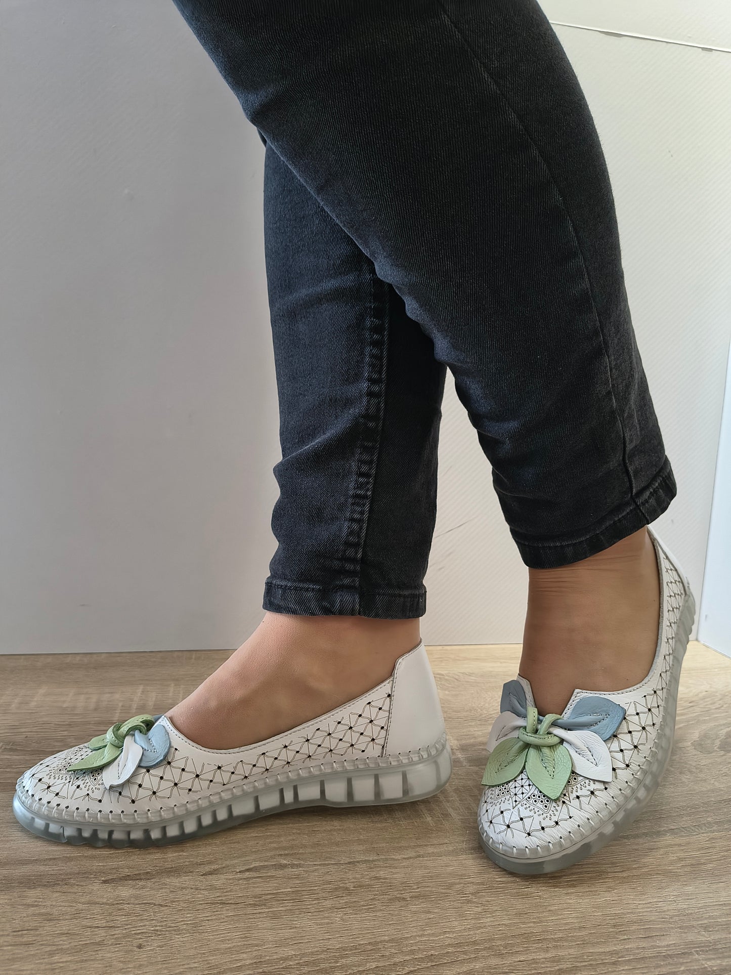 PANTOFI CASUAL DAMA BIO FLEX 023 EC-603 ALB