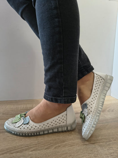 PANTOFI CASUAL DAMA BIO FLEX 023 EC-603 ALB