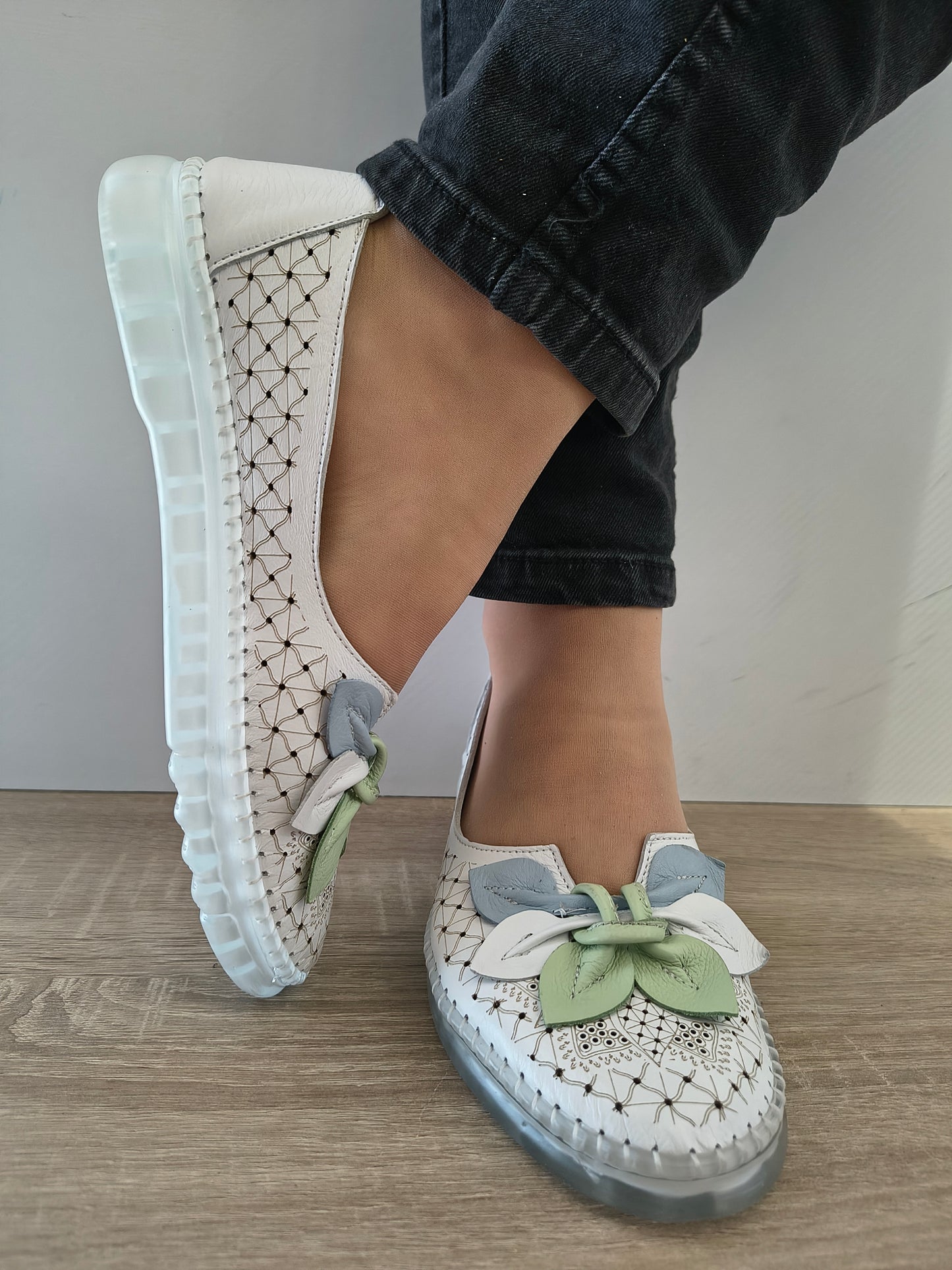 PANTOFI CASUAL DAMA BIO FLEX 023 EC-603 ALB