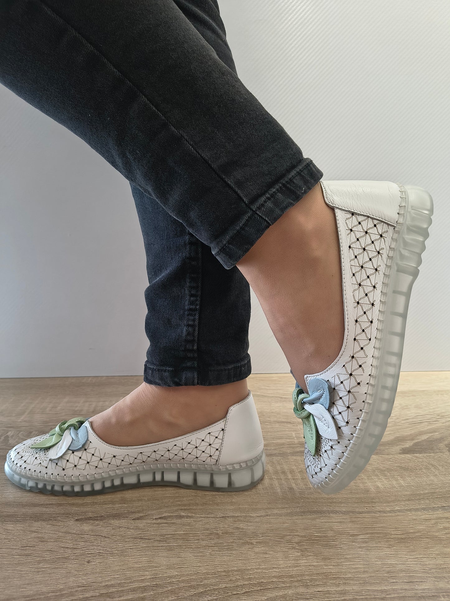 PANTOFI CASUAL DAMA BIO FLEX 023 EC-603 ALB