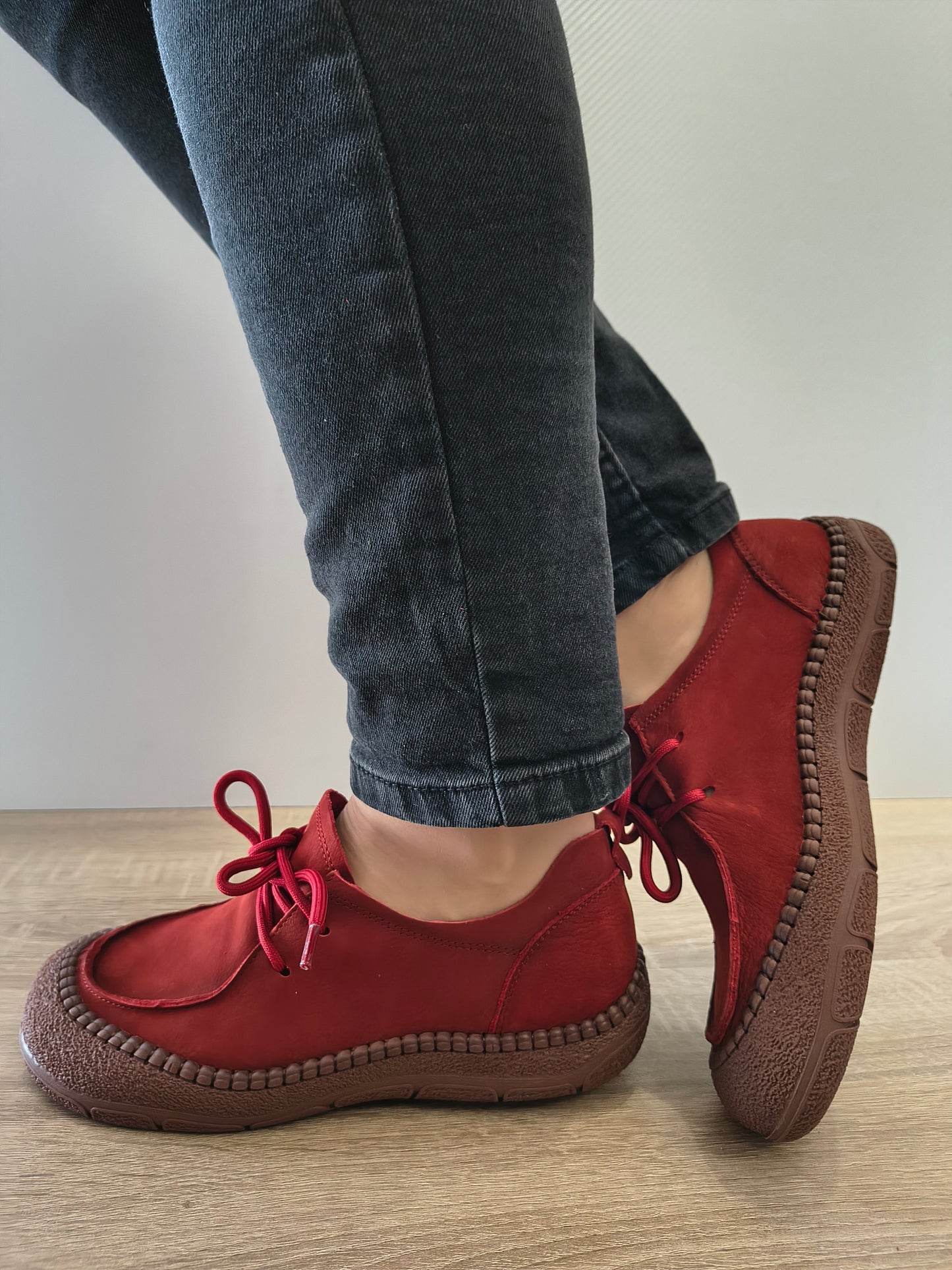 PANTOFI CASUAL DAMA FORMAZIONE KM5169 ROSU VELUR