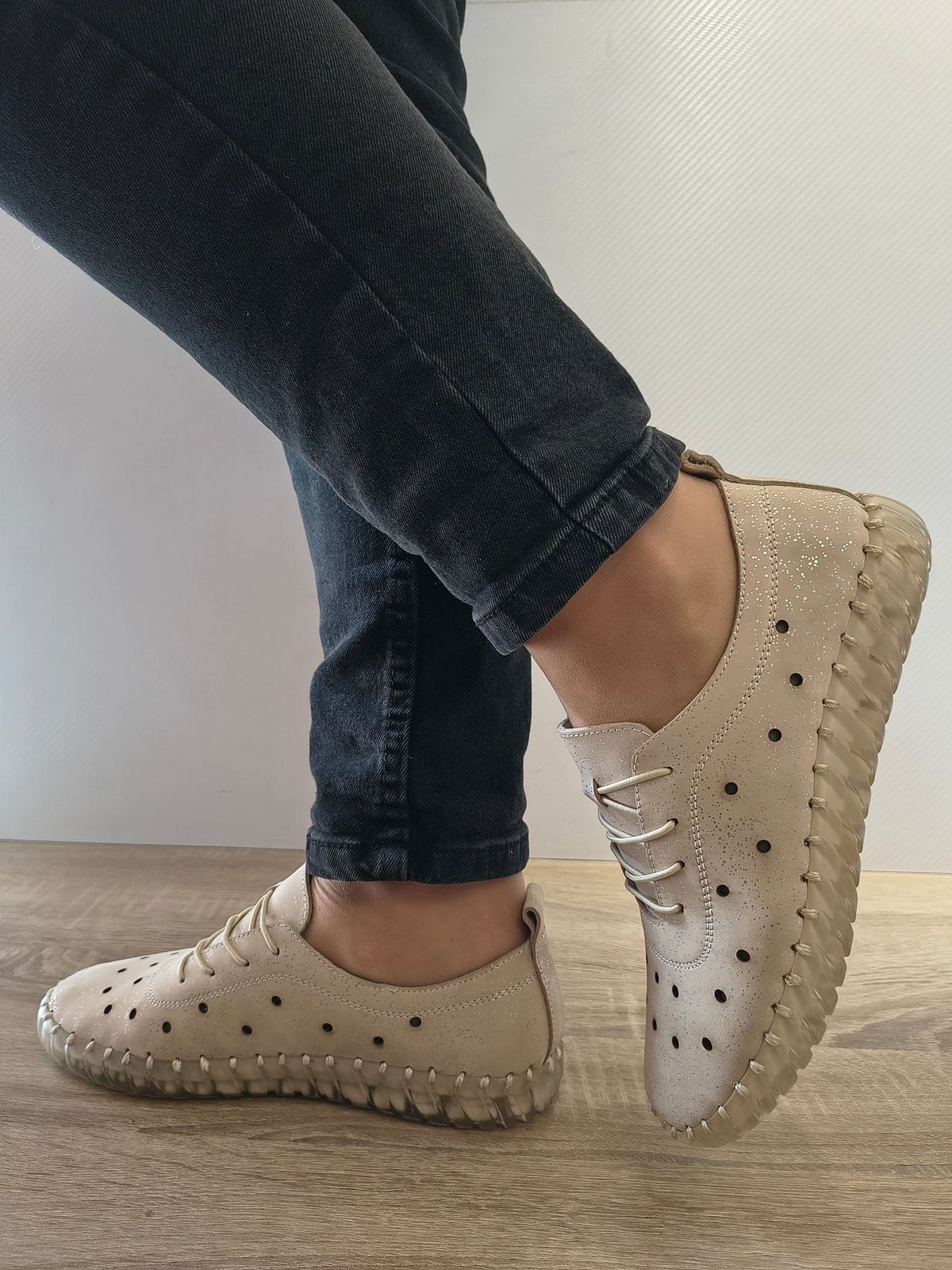 PANTOFI CASUAL DAMA BIO FLEX 023 CE-822-100 BEJ SIMLI - imagine 6