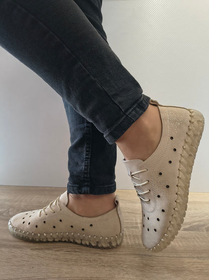 PANTOFI CASUAL DAMA BIO FLEX 023 CE-822-100 BEJ SIMLI