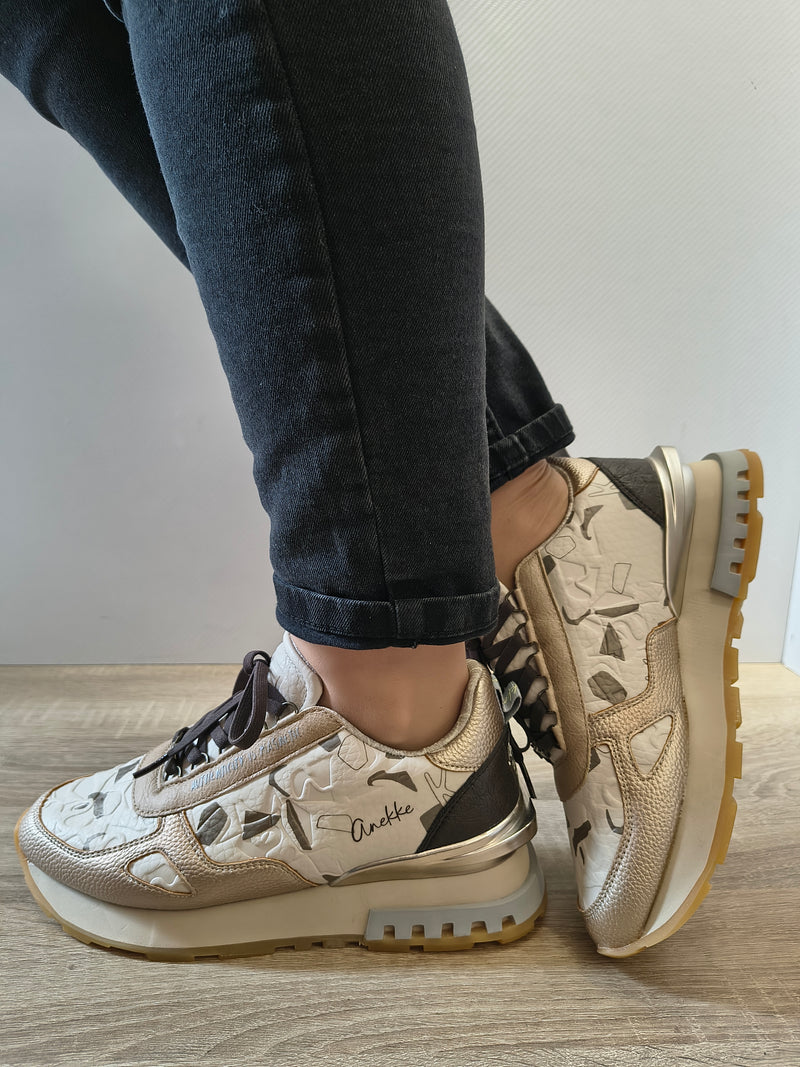 PANTOFI SPORT DAMA ANEKKE 42390-331 BEJ + GOLD - imagine 3