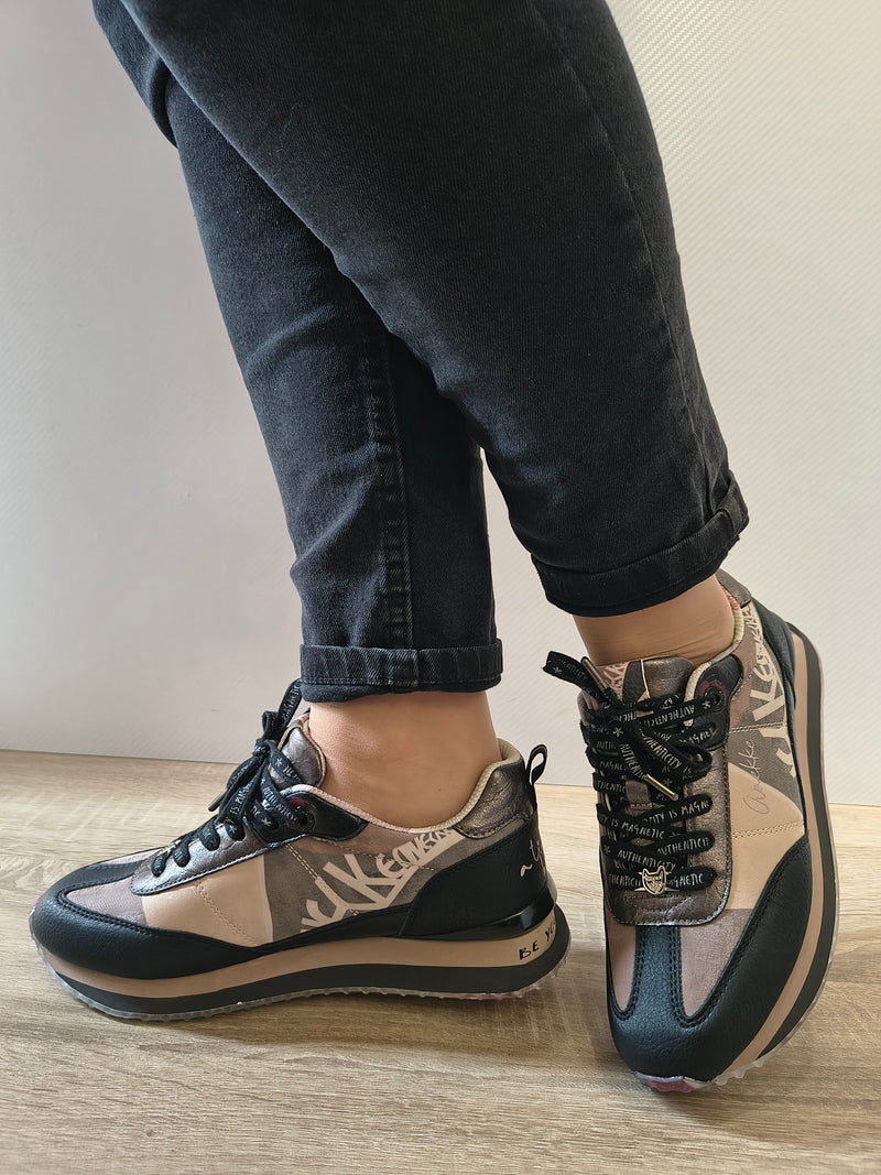 PANTOFI SPORT DAMA ANEKKE 42390-381 NEGRU + ROZ - imagine 2