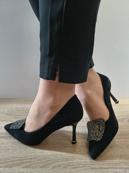 PANTOFI ELEGANTI DAMA KARISMA 40004A 01-I NEGRU VELUR