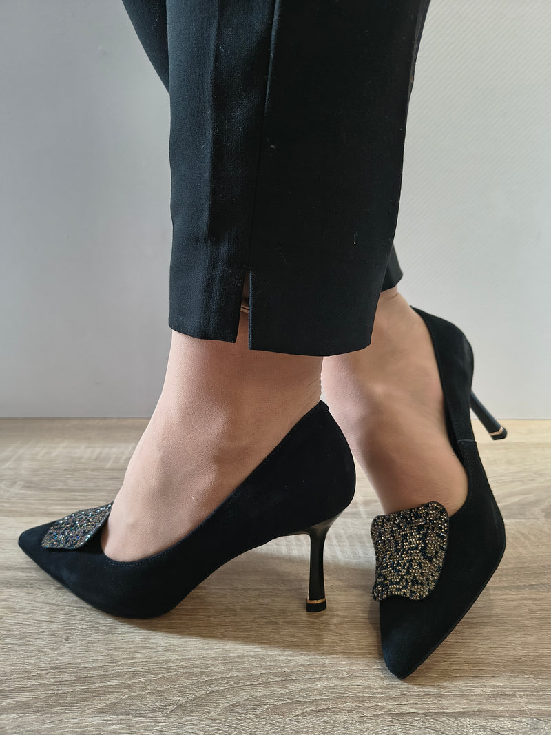 PANTOFI ELEGANTI DAMA KARISMA 40004A 01-I NEGRU VELUR - imagine 3