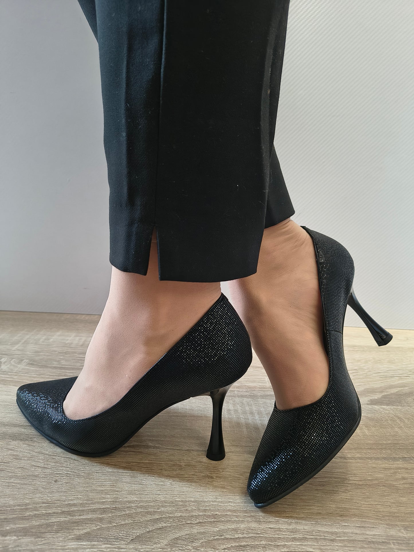 PANTOFI ELEGANTI DAMA PERLLA 3645 NEGRU EFFECT