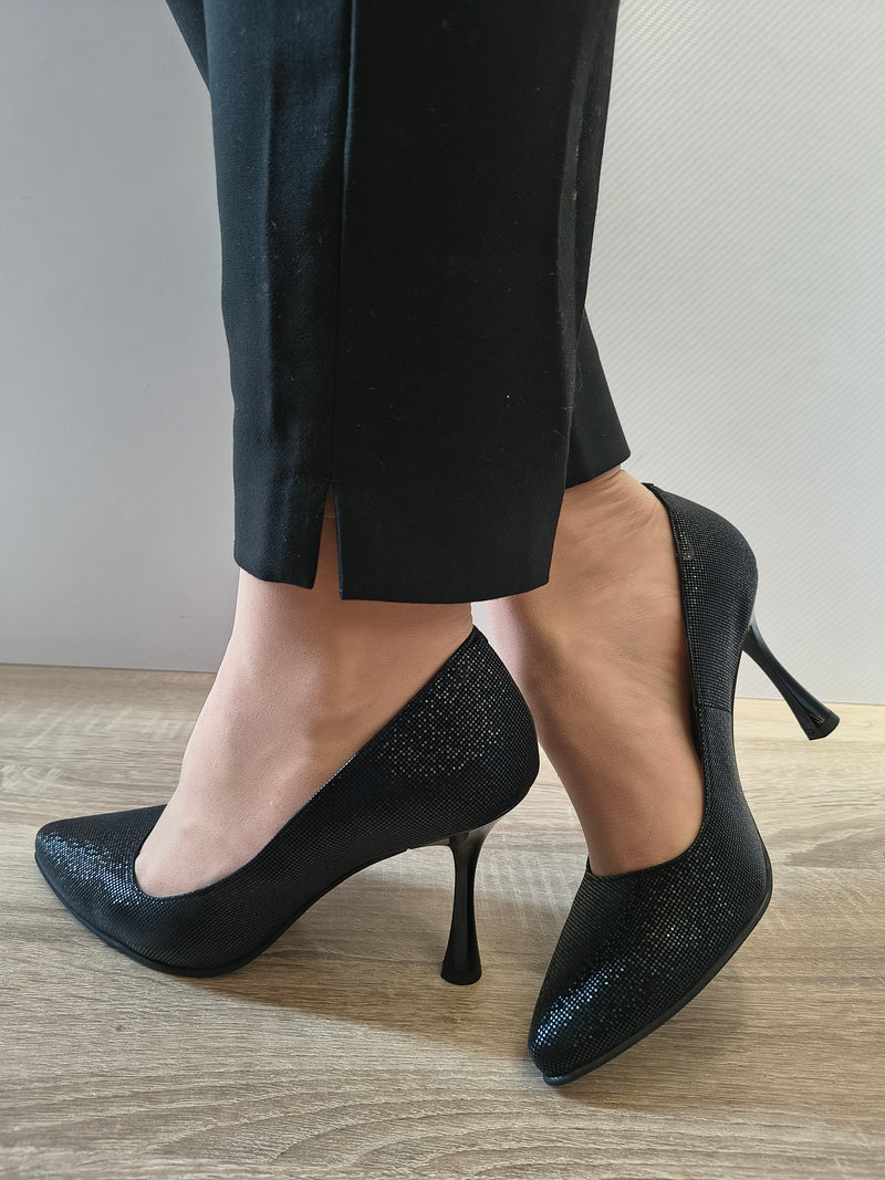 PANTOFI ELEGANTI DAMA PERLLA 3645 NEGRU EFFECT - imagine 3