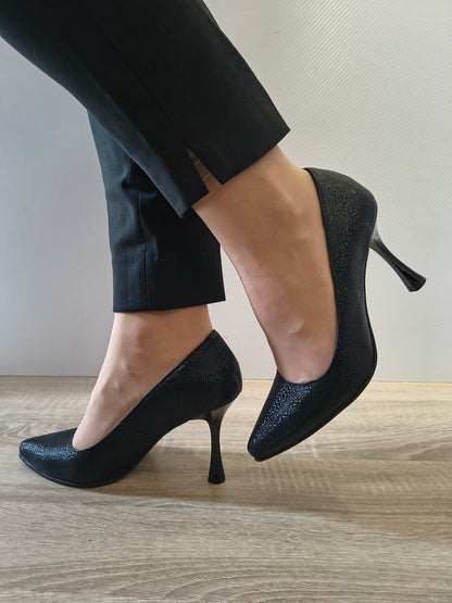 PANTOFI ELEGANTI DAMA PERLLA 3645 NEGRU EFFECT