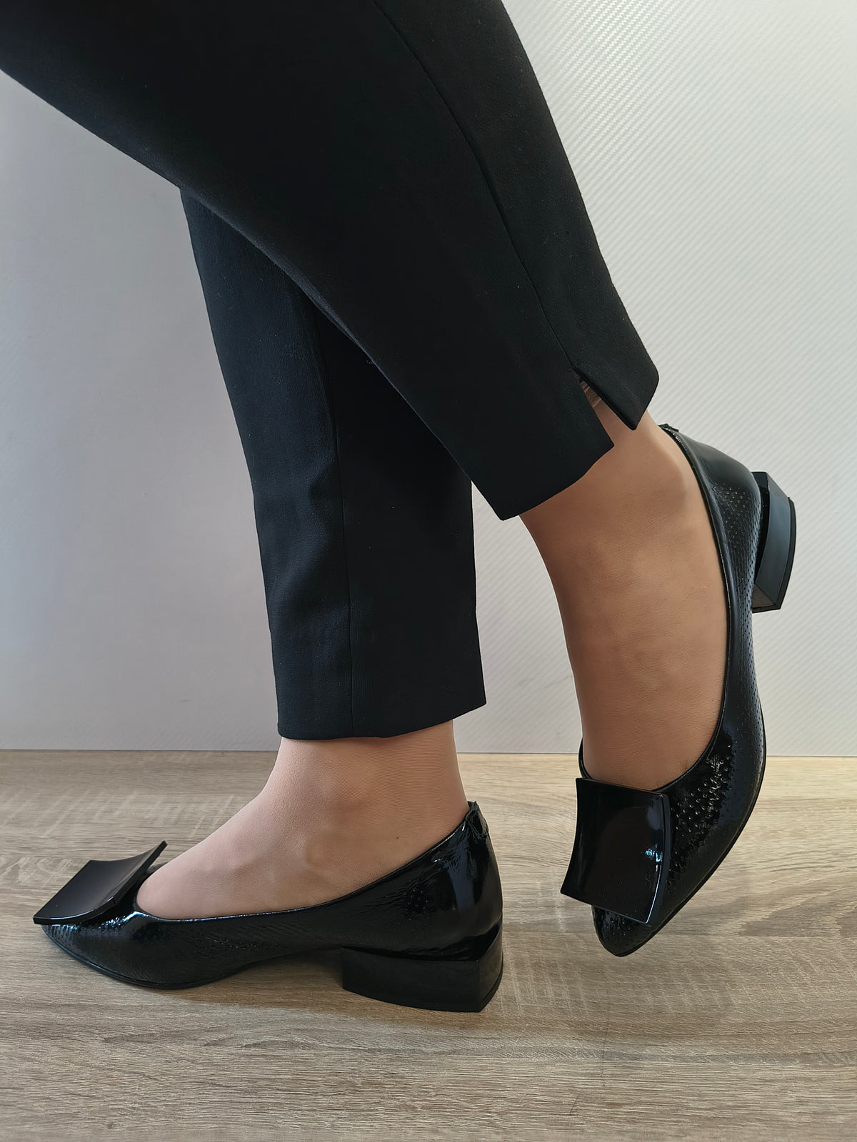 PANTOFI CASUAL DAMA DOGATI 101 1131 NEGRU LAC - imagine 6