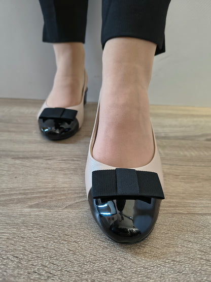 PANTOFI DECUPATI DAMA CAPRICE 29502-42 408 BEJ + NEGRU LAC