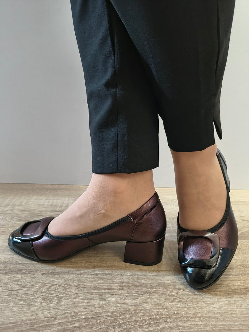 PANTOFI ELEGANTI DAMA AGA 02373 272 3103 BORDO/NEGRU LAC - imagine 2