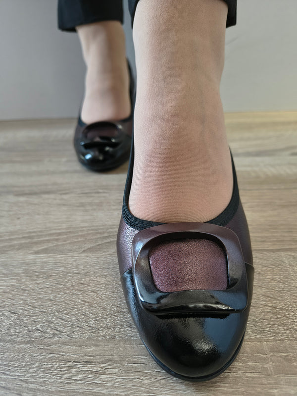 PANTOFI ELEGANTI DAMA AGA 02373 272 3103 BORDO/NEGRU LAC - imagine 4