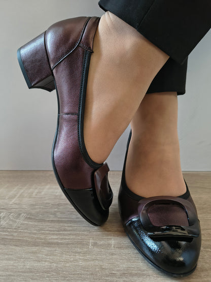 PANTOFI ELEGANTI DAMA AGA 02373 272 3103 BORDO/NEGRU LAC