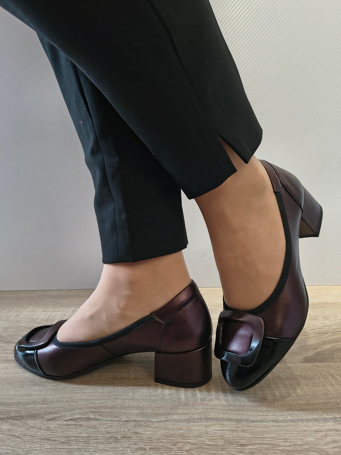 PANTOFI ELEGANTI DAMA AGA 02373 272 3103 BORDO/NEGRU LAC