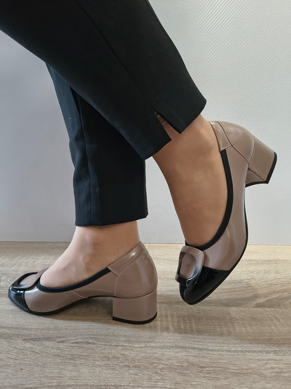 PANTOFI ELEGANTI DAMA AGA 02373 272 3079 GREJ/NEGRU LAC