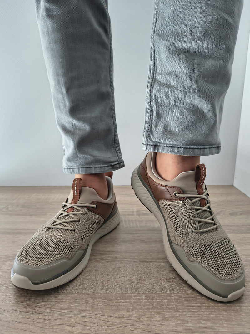 PANTOFI CASUAL BARBATI SKECHERS 205340 TPBR TAUPE - imagine 5