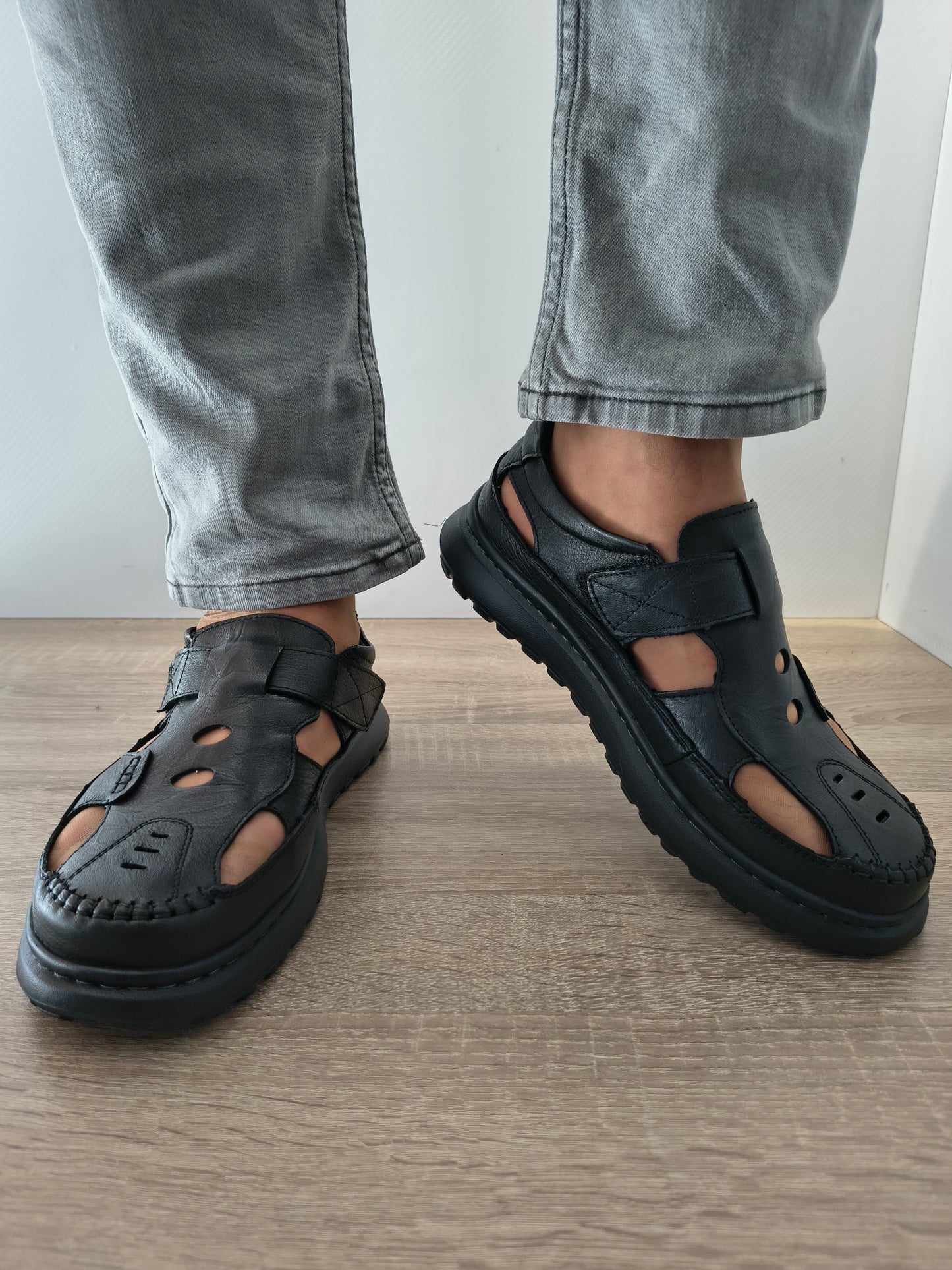 SANDALE CASUAL BARBATI MELS 99616 NEGRU