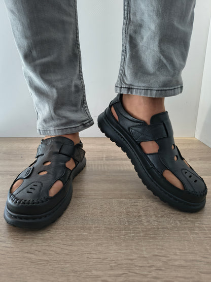 SANDALE CASUAL BARBATI MELS 99616 NEGRU