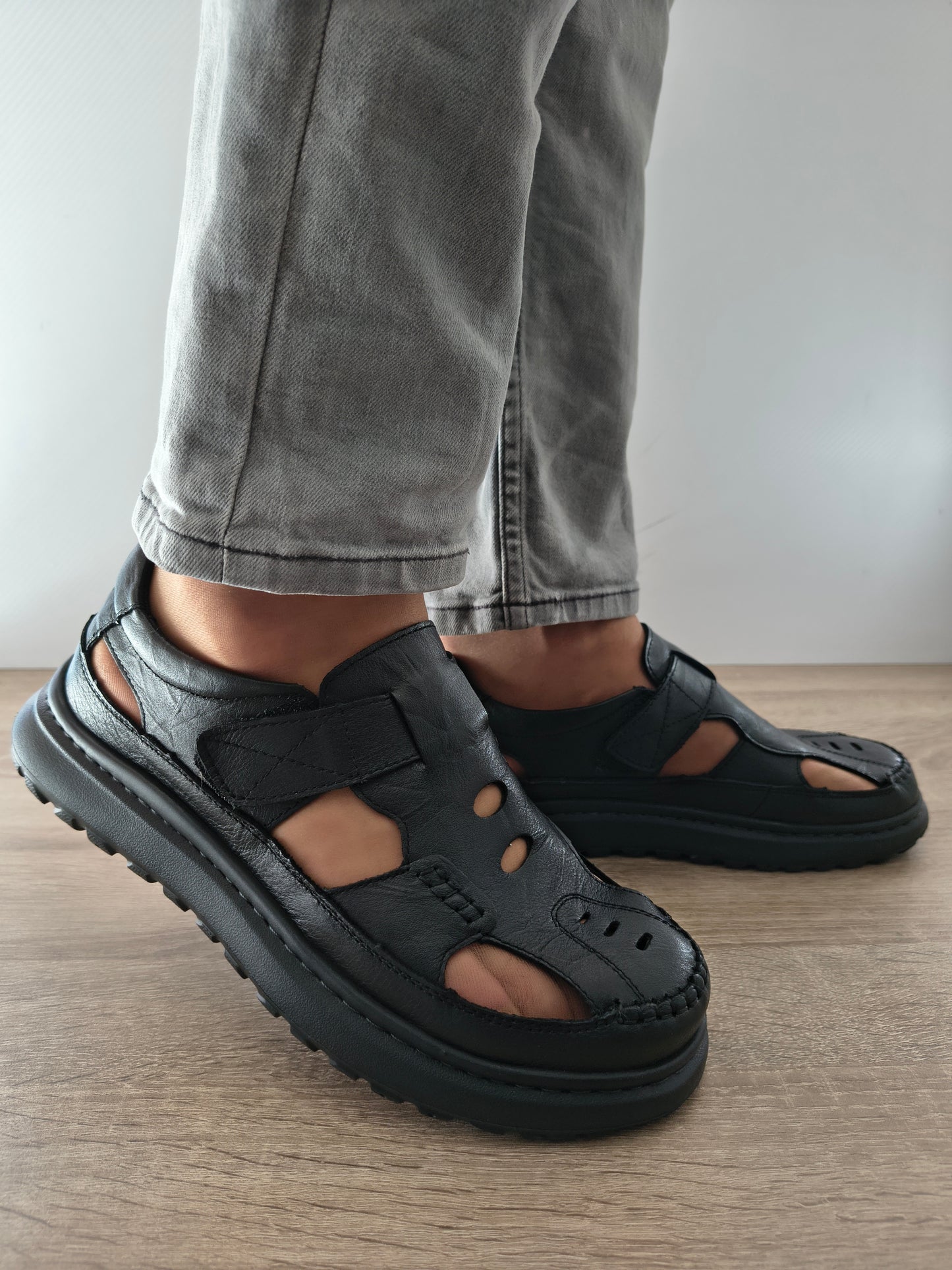 SANDALE CASUAL BARBATI MELS 99616 NEGRU