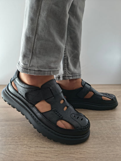 SANDALE CASUAL BARBATI MELS 99616 NEGRU