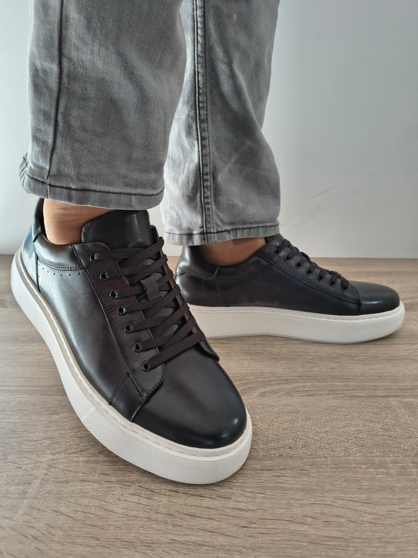 PANTOFI CASUAL BARBATI FRANCO GERARDO A921-1 MARO INCHIS COFFEE - imagine 3