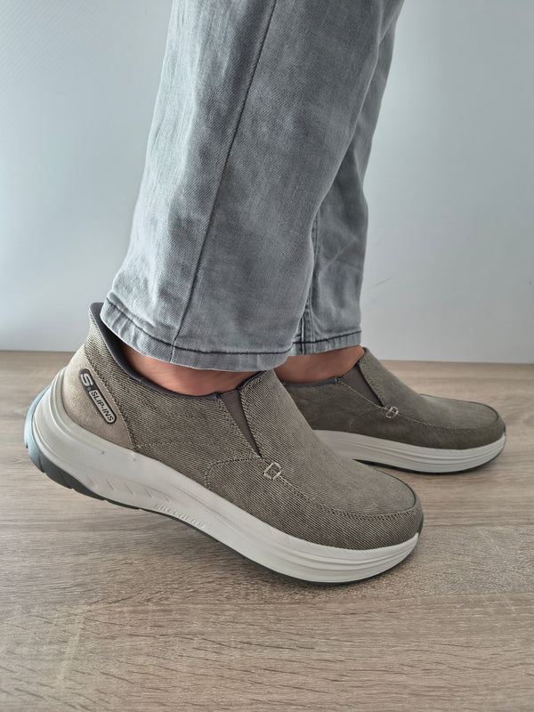 PANTOFI CASUAL BARBATI SKECHERS 205356 TPE TAUPE - imagine 2