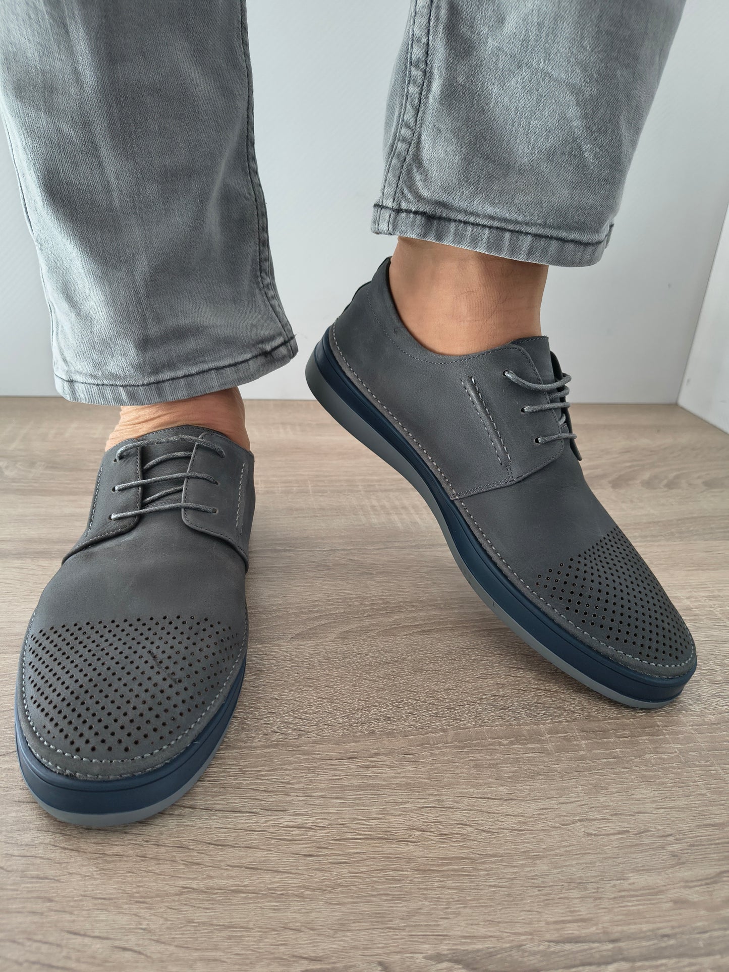 PANTOFI CASUAL BARBATI MELS W011-5 GRI NUBUCK