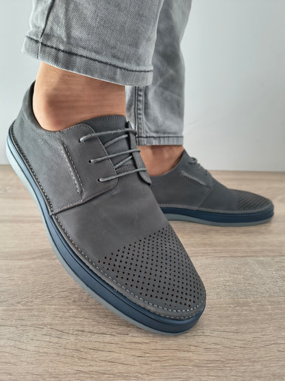 PANTOFI CASUAL BARBATI MELS W011-5 GRI NUBUCK