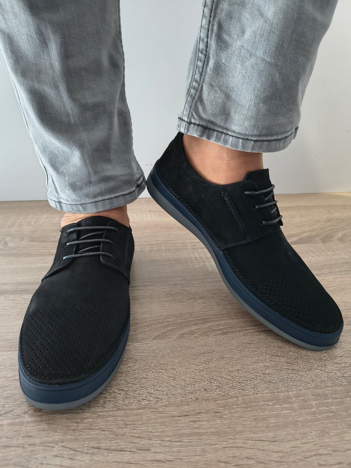 PANTOFI CASUAL BARBATI MELS W011-5 NEGRU VELUR