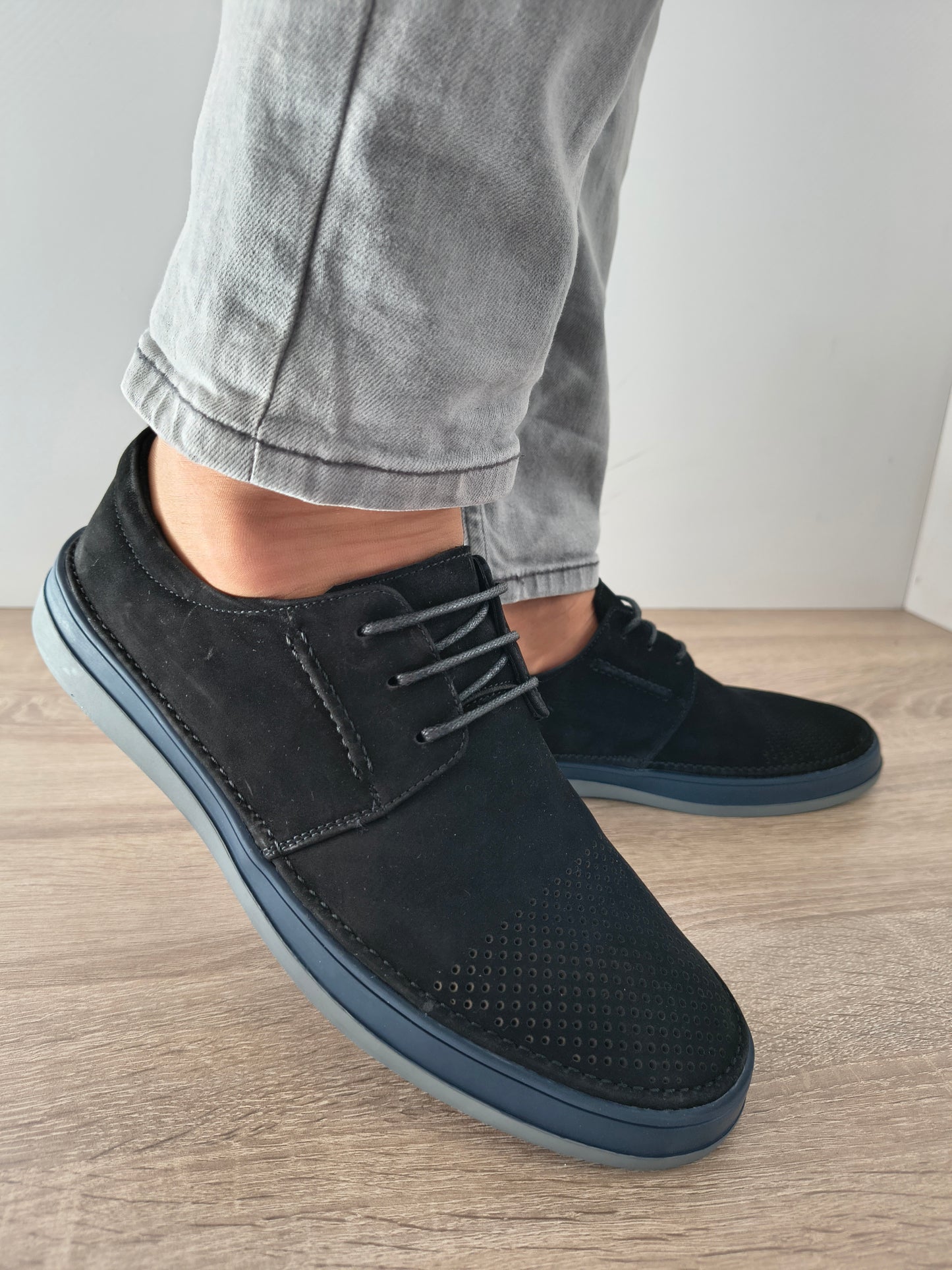 PANTOFI CASUAL BARBATI MELS W011-5 NEGRU VELUR