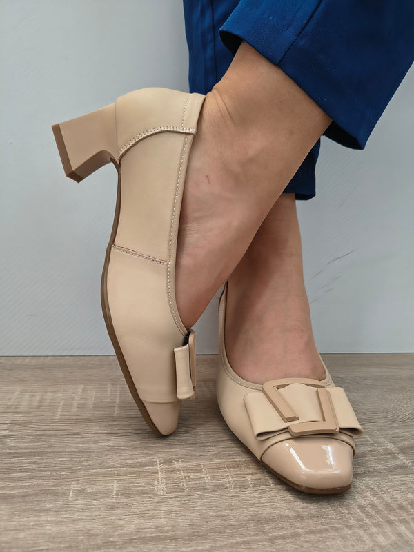PANTOFI ELEGANTI DAMA FORMAZIONE 7591-90 APRICOT + LAC - imagine 3