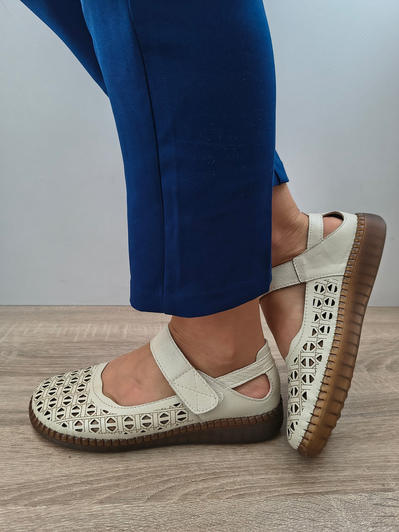 PANTOFI PERFORATI DAMA FORMAZIONE S9686 CREM - imagine 5