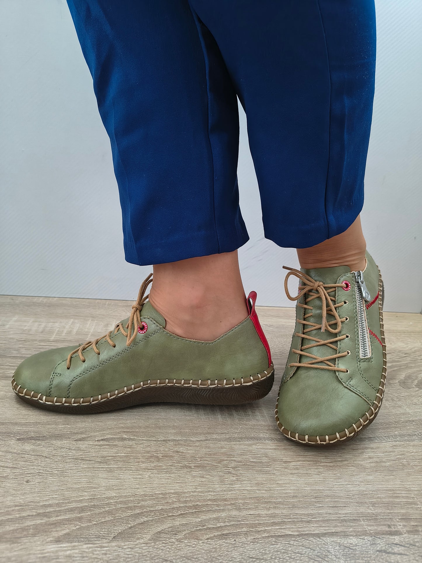 PANTOFI CASUAL DAMA RIEKER N2401-54 VERDE OLIVE
