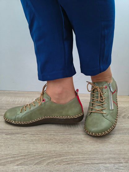 PANTOFI CASUAL DAMA RIEKER N2401-54 VERDE OLIVE