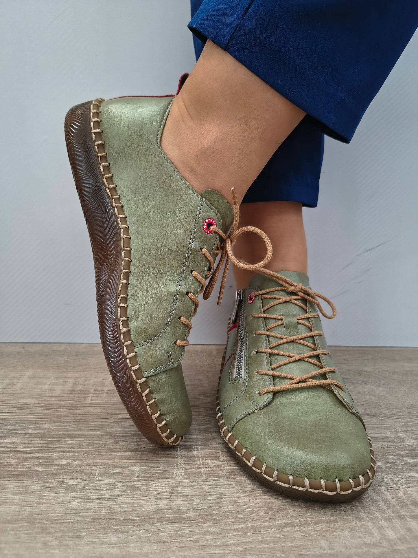 PANTOFI CASUAL DAMA RIEKER N2401-54 VERDE OLIVE