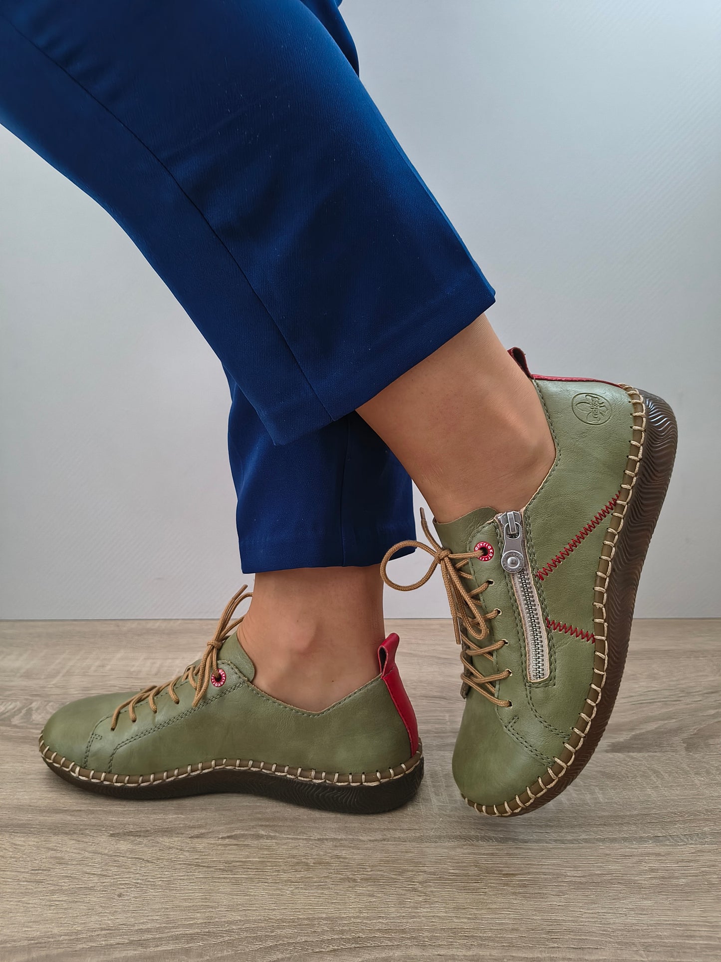 PANTOFI CASUAL DAMA RIEKER N2401-54 VERDE OLIVE