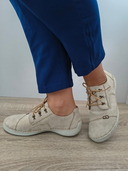 PANTOFI CASUAL DAMA RIEKER 52520-62 BEJ NUBUCK