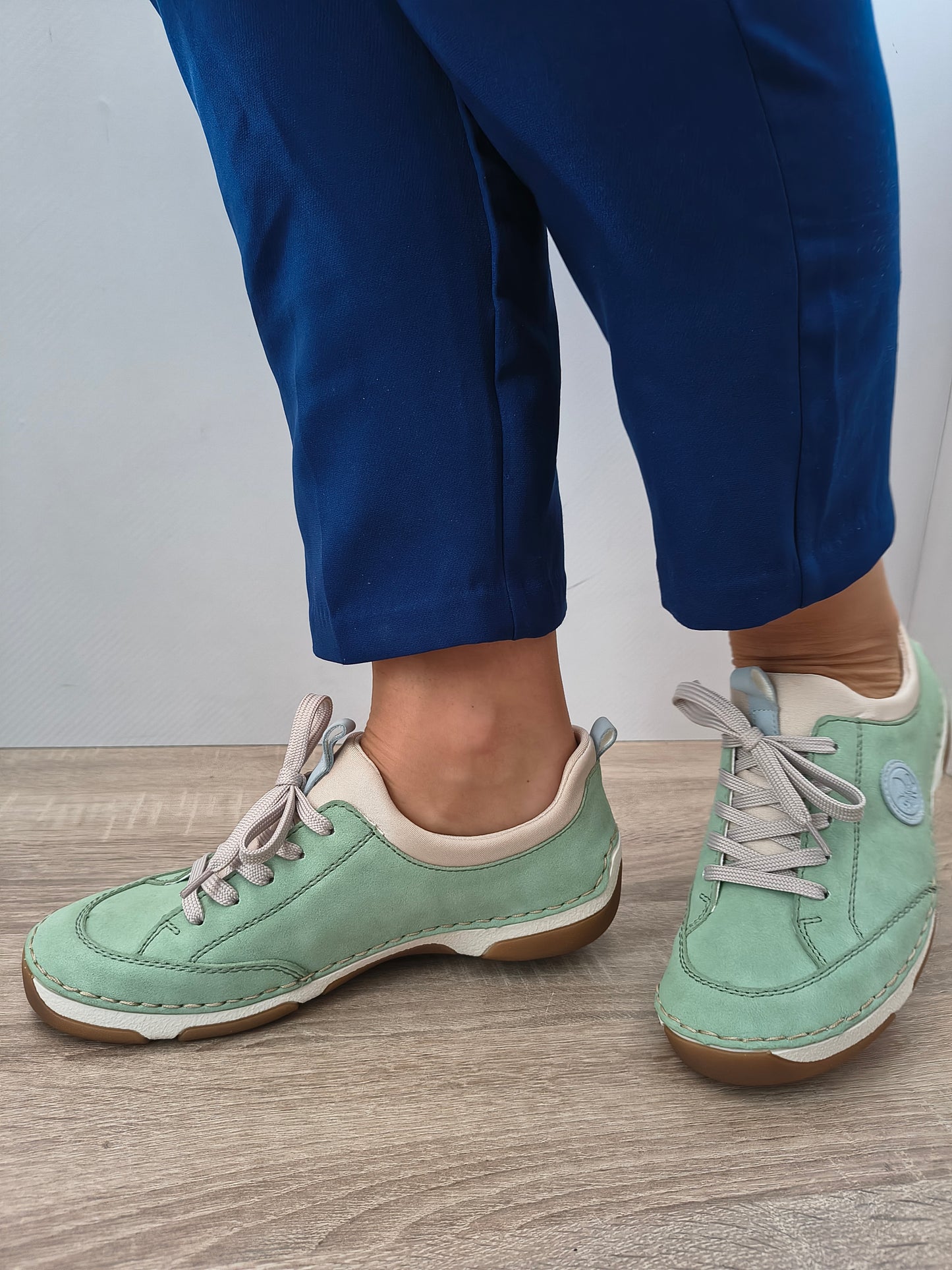 PANTOFI CASUAL DAMA RIEKER 55950-52 VERDE MINT