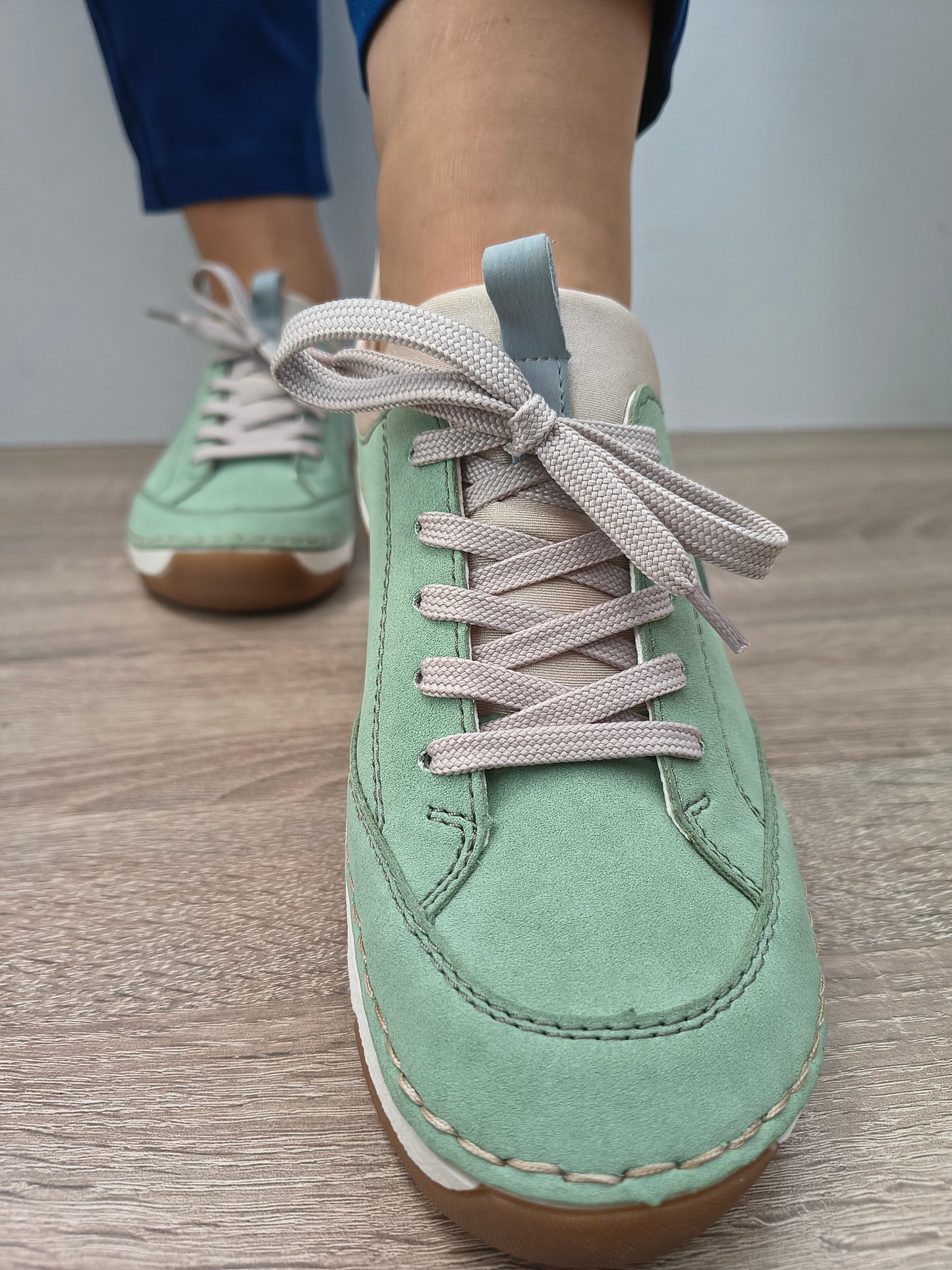 PANTOFI CASUAL DAMA RIEKER 55950-52 VERDE MINT