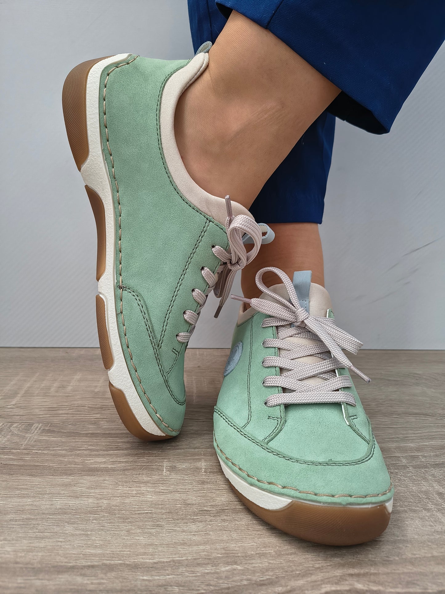 PANTOFI CASUAL DAMA RIEKER 55950-52 VERDE MINT